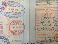 The author's visa, stamped in her passport